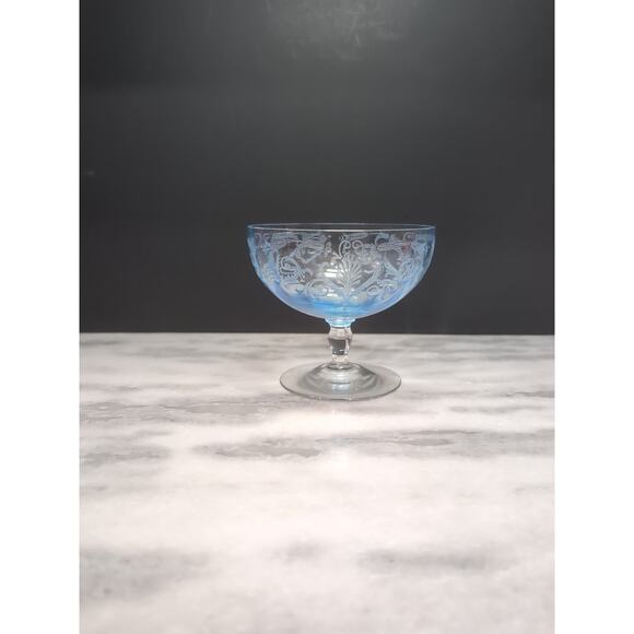 Fostoria Versailles Blue Grapefruit Bowl, Glass Goblet, Kitchenware, No Liner - Picture 2 of 8